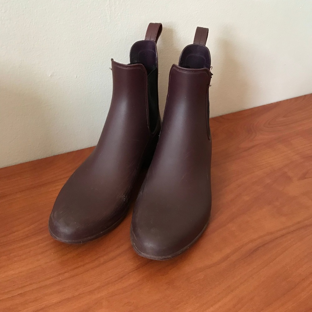 J. Crew Burgundy Chelsea Rain Boots